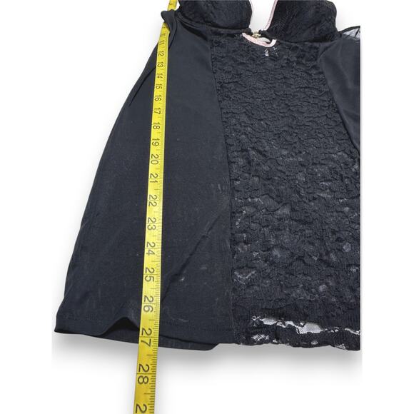 Essentials by ABS Black Lace & Mesh Babydoll Lingerie Size Large - Picture 4 of 8